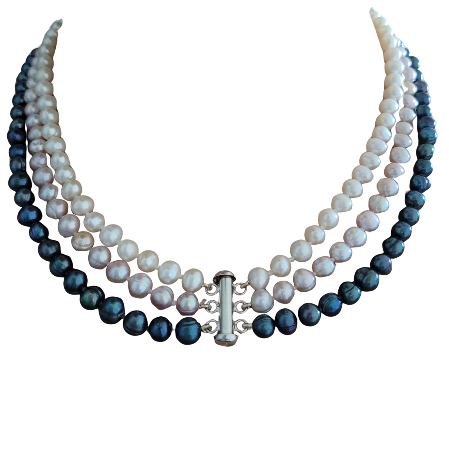 Tricolor Necklace Mallorca Pearl Choker for Woman - 45 cm